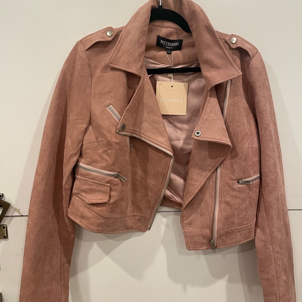 Pink suede jacket